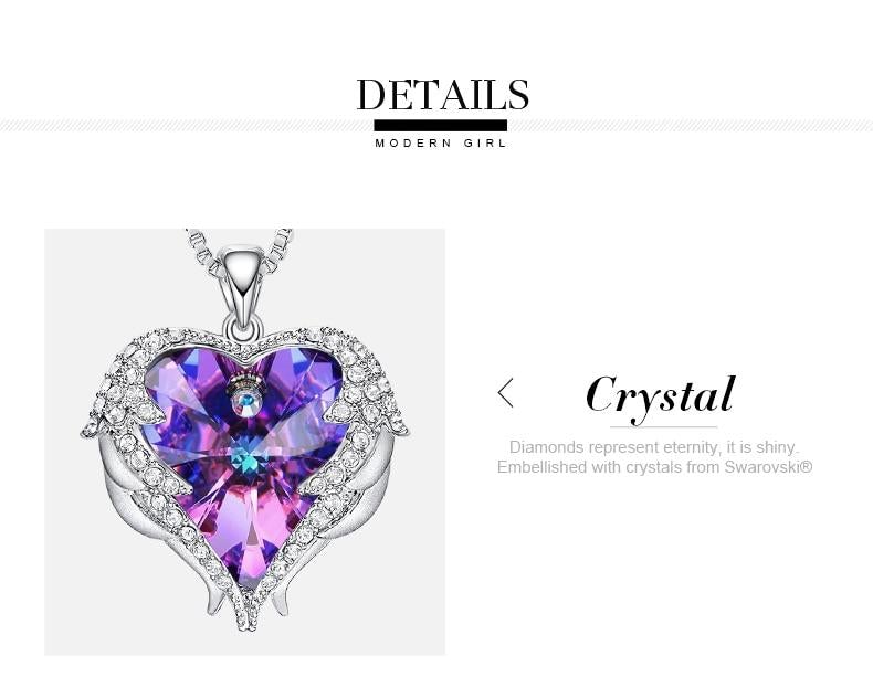 Swarovski® Crystal Angel Heart Pendant Necklace (9 Styles)