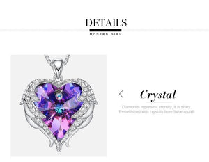 Swarovski® Crystal Angel Heart Pendant Necklace (9 Styles)
