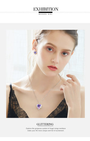 Swarovski® Crystal Angel Heart Pendant Necklace (9 Styles)
