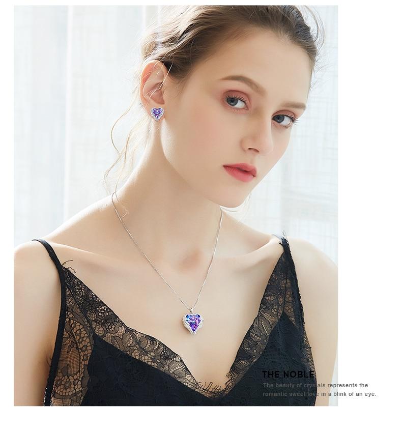 Swarovski® Crystal Angel Heart Pendant Necklace (9 Styles)