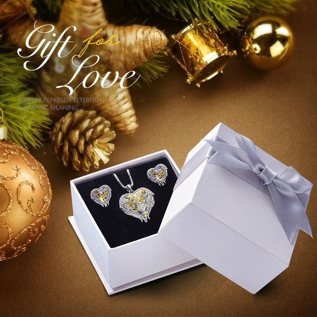 Swarovski® Crystal Angel Heart Pendant Necklace & Earrings Set (5 Styles)