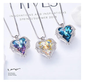 Swarovski® Crystal Angel Heart Pendant Necklace & Earrings Set (5 Styles)