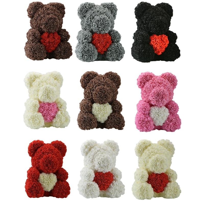 Rainbow Enchanted Forever Rose Heart Teddy Bear (34 Designs)