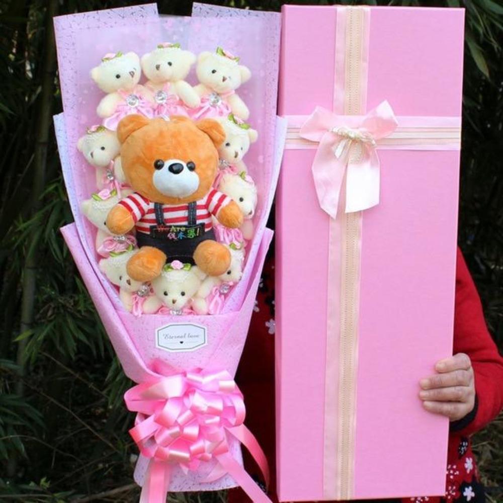 Rose Teddy Bear Bouquet Enchanted Flower (8 Designs) NO BOX
