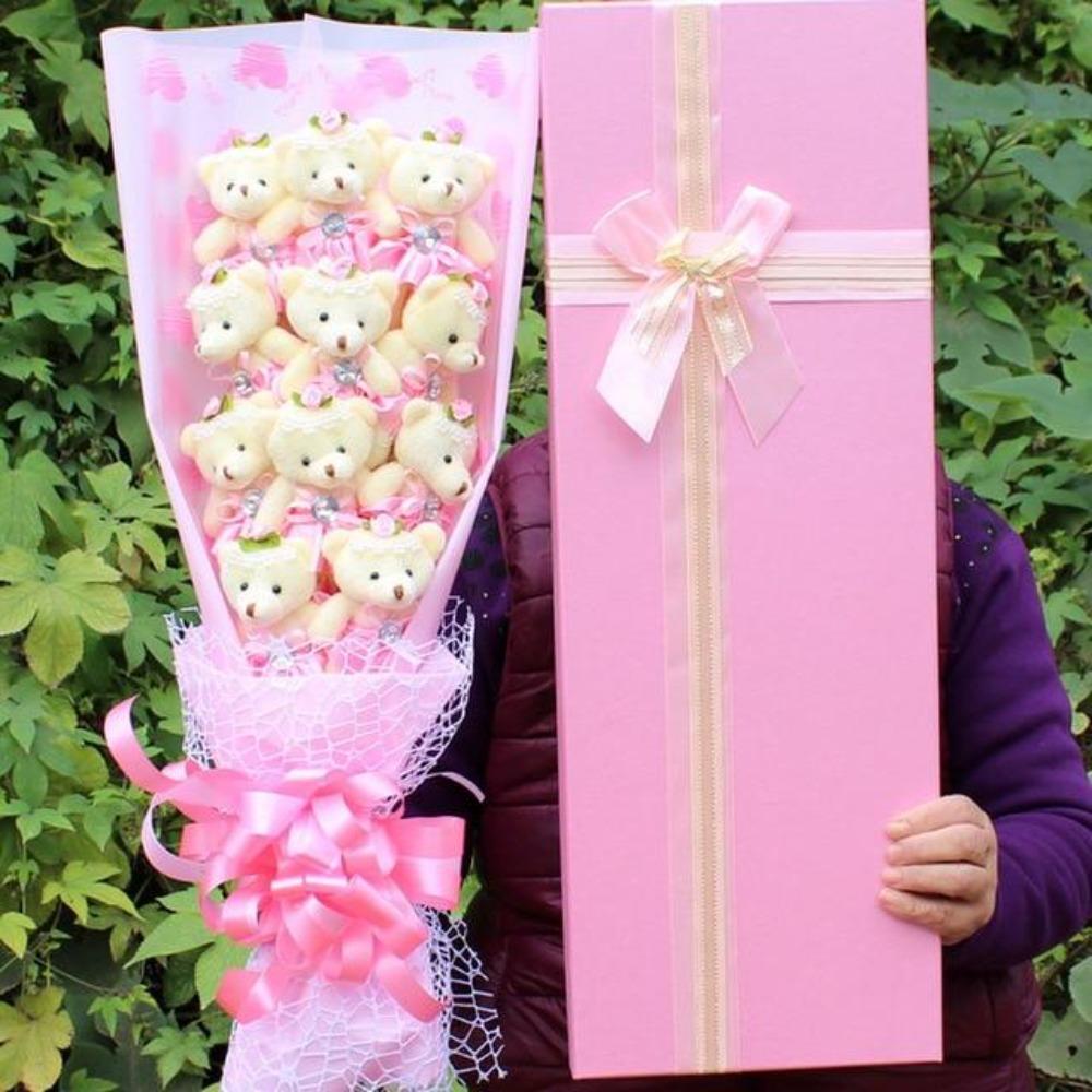 Rose Teddy Bear Bouquet Enchanted Flower (8 Designs) NO BOX