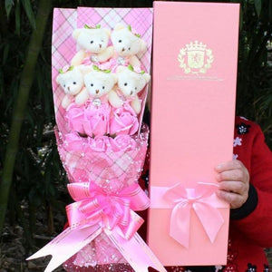 Rose Teddy Bear Bouquet Enchanted Flower (8 Designs) NO BOX