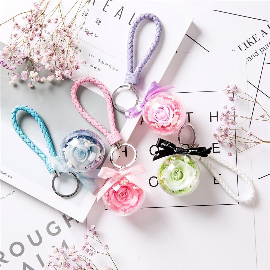 Immortal Enchanted Rose Sphere Key Chain (11 Designs)