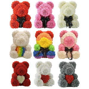 Rainbow Enchanted Forever Rose Heart Teddy Bear (34 Designs)