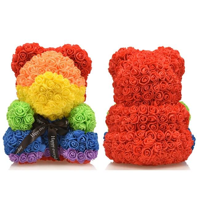 Rainbow Enchanted Forever Rose Heart Teddy Bear (34 Designs)