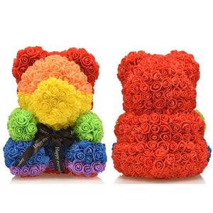 Rainbow Enchanted Forever Rose Heart Teddy Bear (34 Designs)