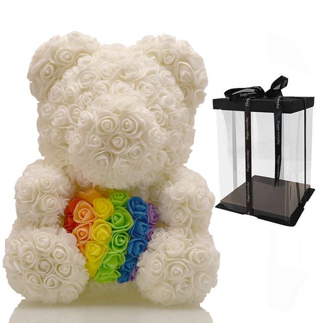 Rainbow Enchanted Forever Rose Heart Teddy Bear (34 Designs)