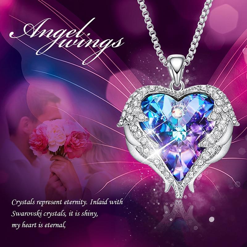 Swarovski® Crystal Angel Heart Pendant Necklace (9 Styles)