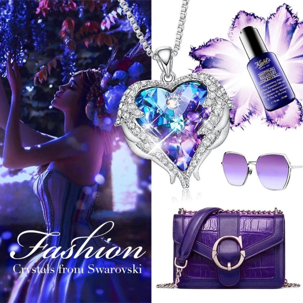 Swarovski® Crystal Angel Heart Pendant Necklace (9 Styles)