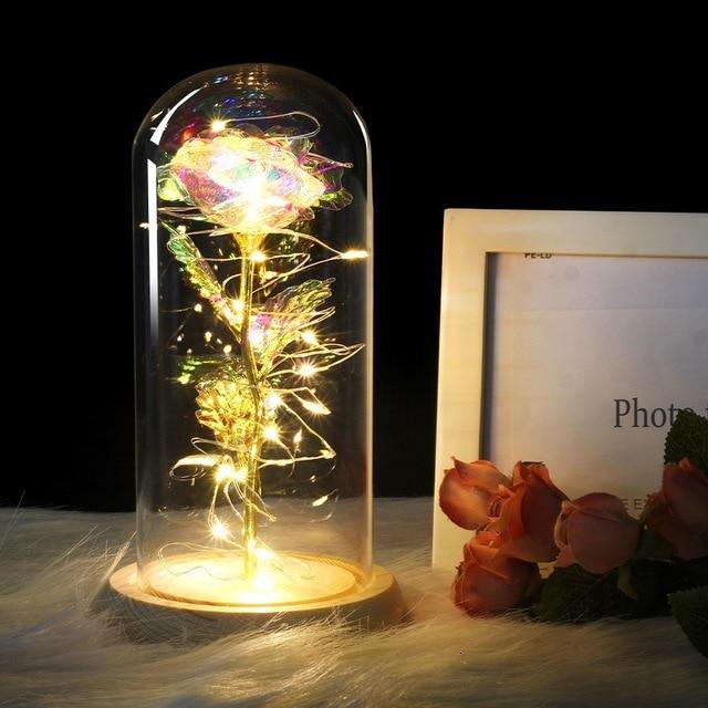 Galaxy Enchanted Rose LED Glass Display