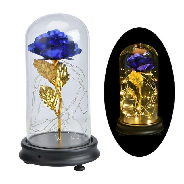 24k Enchanted Rose LED Glass Display (Red Blue or Gold)