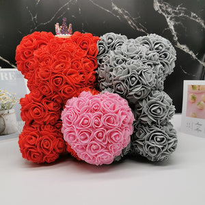 King & Queen Couple Enchanted Forever Rose Heart Teddy Bear (6 Colors)