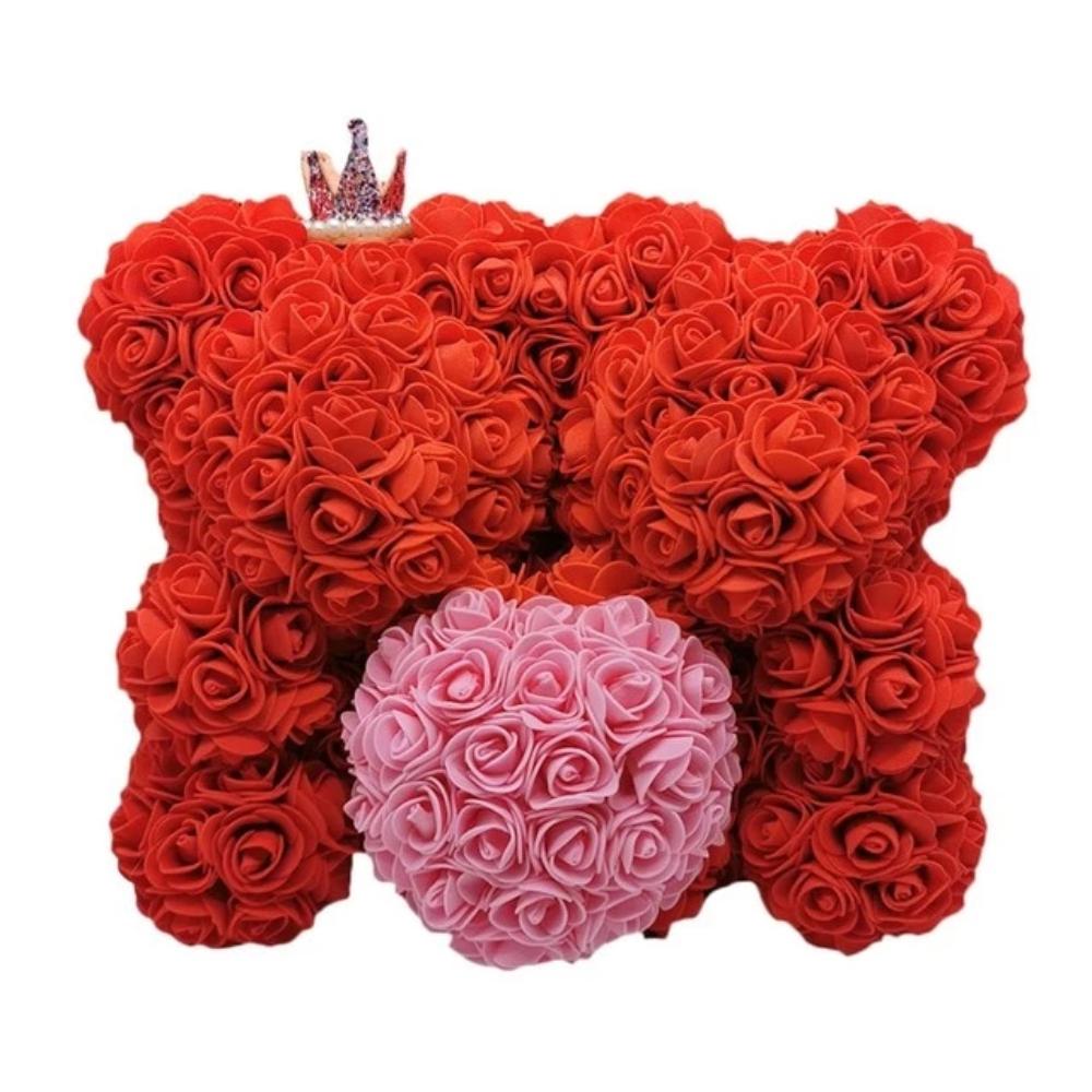 King & Queen Couple Enchanted Forever Rose Heart Teddy Bear (6 Colors)