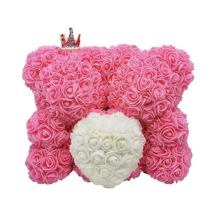 King & Queen Couple Enchanted Forever Rose Heart Teddy Bear (6 Colors)