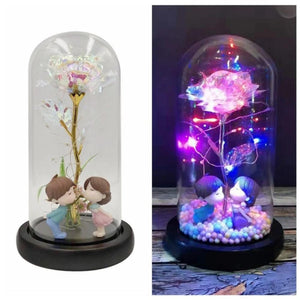 Rainbow Orbs Galaxy Enchanted Rose LED Glass Display (7 Designs)