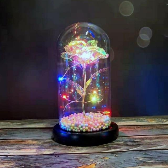Rainbow Orbs Galaxy Enchanted Rose LED Glass Display (7 Designs)