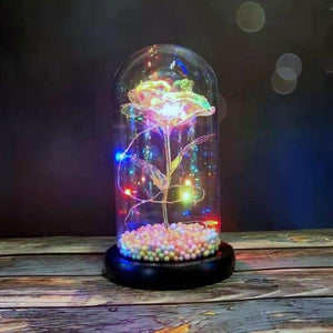 Rainbow Orbs Galaxy Enchanted Rose LED Glass Display (7 Designs)