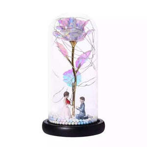 Rainbow Orbs Galaxy Enchanted Rose LED Glass Display (7 Designs)
