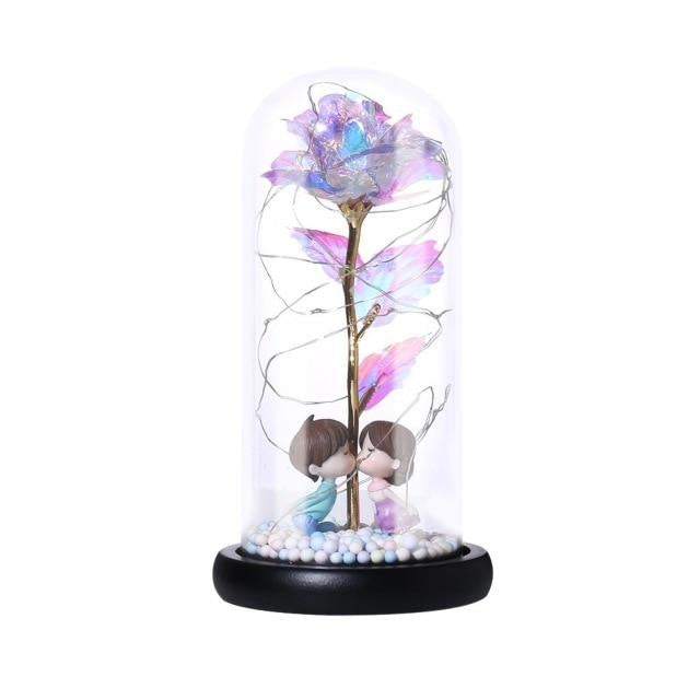 Rainbow Orbs Galaxy Enchanted Rose LED Glass Display (7 Designs)