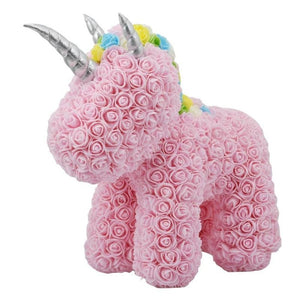 Standing Unicorn Rose Bear Large (5 Colors)