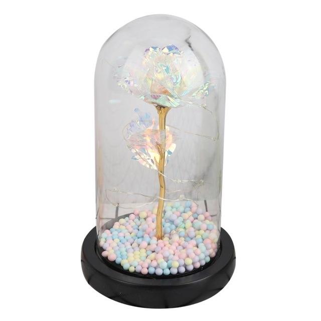 Rainbow Orbs Galaxy Enchanted Rose LED Glass Display (7 Designs)
