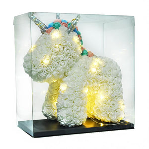 Standing Unicorn Rose Bear Large (5 Colors)