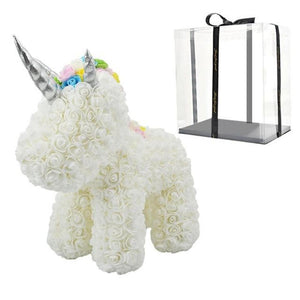 Standing Unicorn Rose Bear Large (5 Colors)
