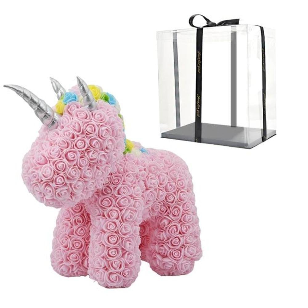 Standing Unicorn Rose Bear Large (5 Colors)