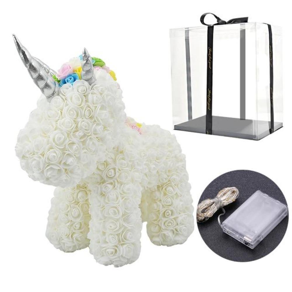 Standing Unicorn Rose Bear Large (5 Colors)