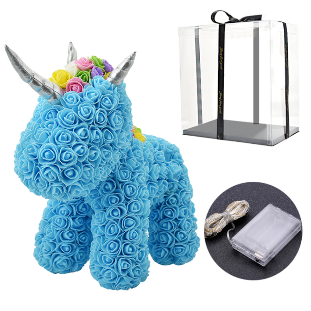 Standing Unicorn Rose Bear Large (5 Colors)