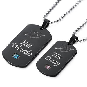 King & Queen His & Hers Couple Dog Tags (4 Styles) Black or Gold