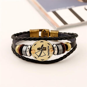 Astrology Zodiac Braided Bracelet 2 Pack Horoscope Constellations (12 Designs) Luminous Glow In The Dark