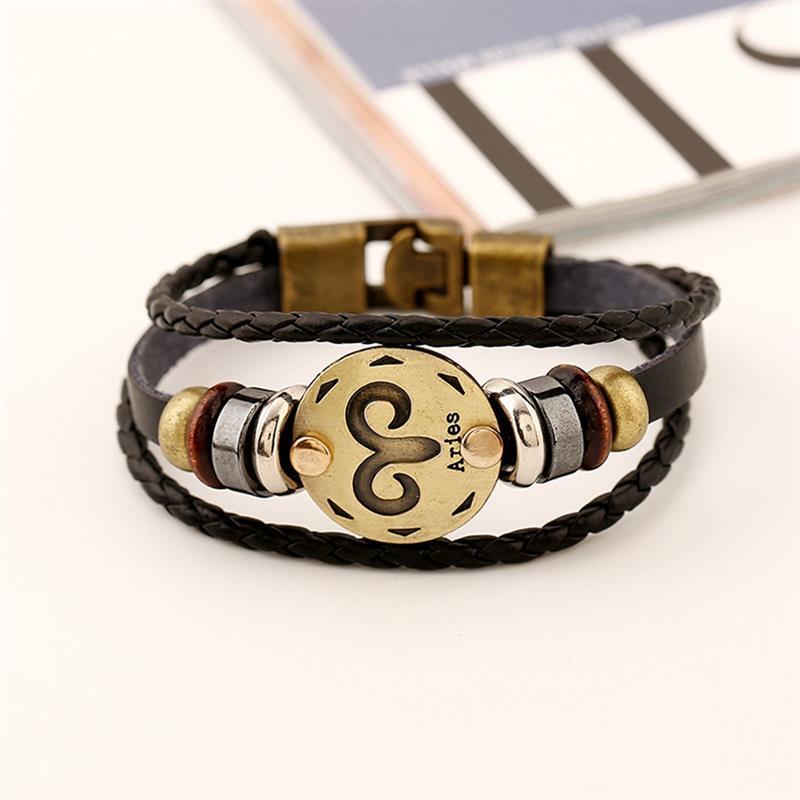 Astrology Zodiac Braided Bracelet 2 Pack Horoscope Constellations (12 Designs) Luminous Glow In The Dark