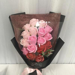 18 Piece Rose Bouquet Immortal Enchanted Soap Flower (12 Colors)