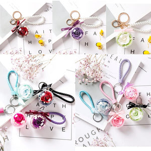 Immortal Enchanted Rose Sphere Key Chain (11 Designs)