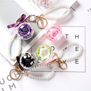 Immortal Enchanted Rose Sphere Key Chain (11 Designs)