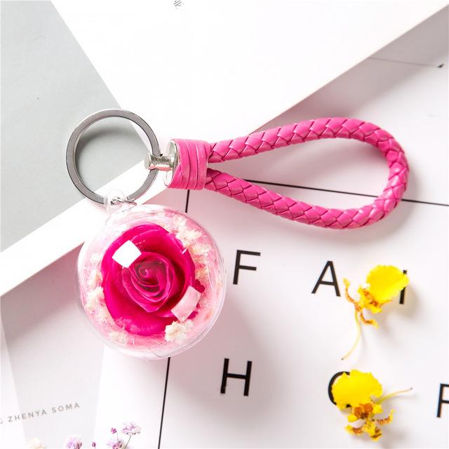 Immortal Enchanted Rose Sphere Key Chain (11 Designs)