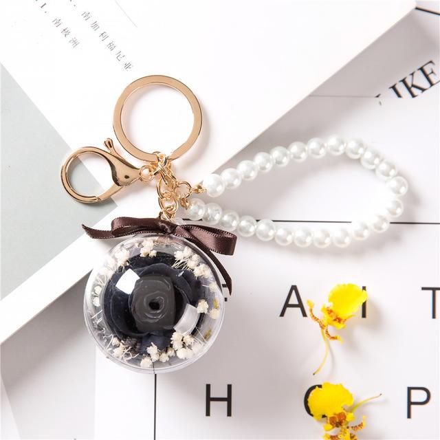 Immortal Enchanted Rose Sphere Key Chain (11 Designs)