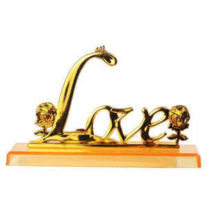 Shimmering Glitter 24k "Galaxy" Gold Rose "Love You For Life" Love Optional Display Stand