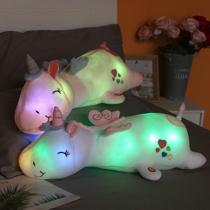 Light Up Unicorn Pillow Plush 3D Stuffed Animal (3 Colors) 60cm