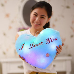 I Love You Heart LED Light Up Plush 3D Stuffed Pillow (5 Colors)