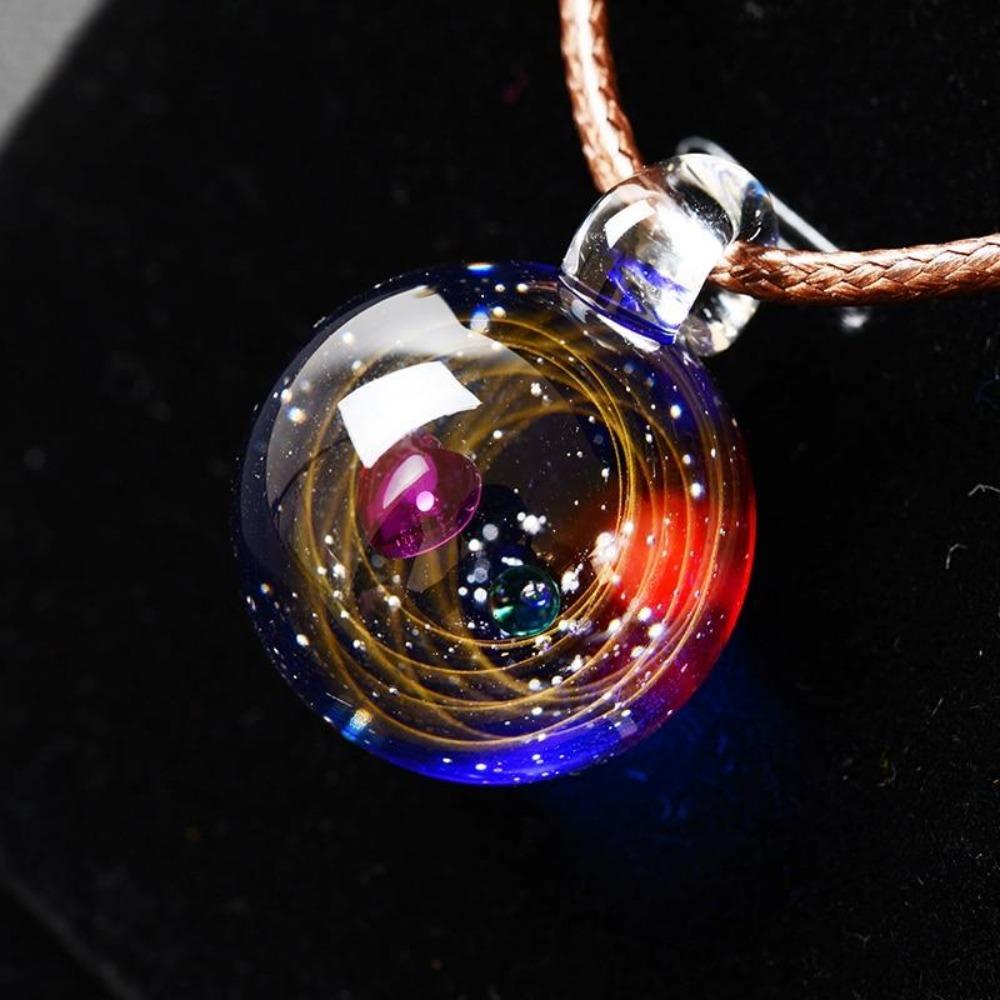 Galaxy Drop Glass Space Pendant Necklace (22 Designs)