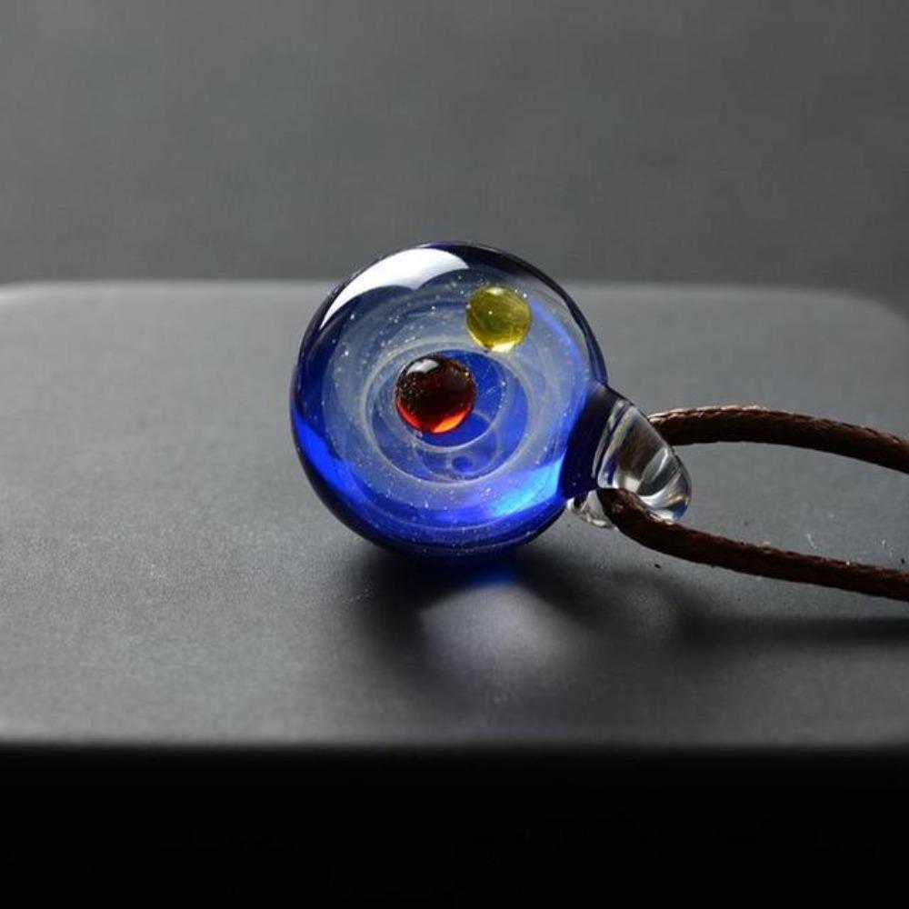 Galaxy Drop Glass Space Pendant Necklace (22 Designs)