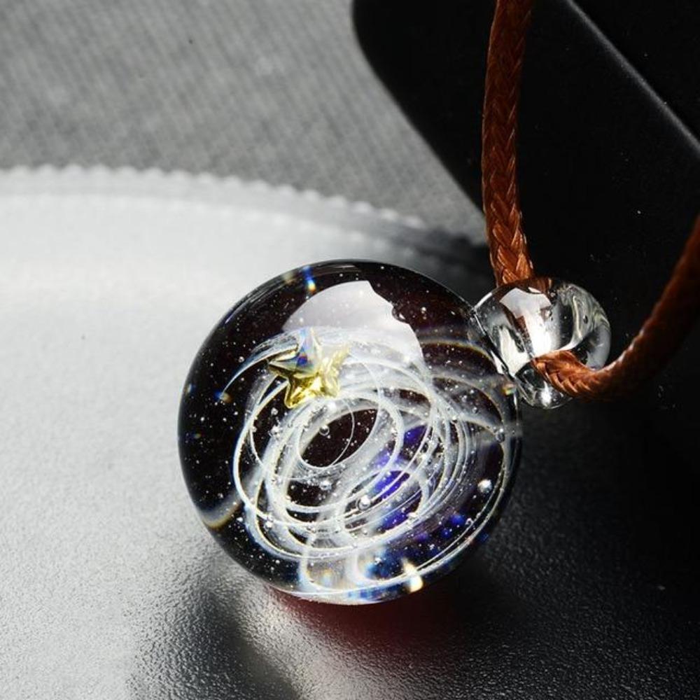 Galaxy Drop Glass Space Pendant Necklace (22 Designs)