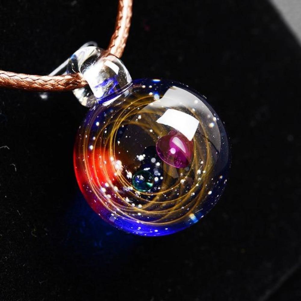Galaxy Drop Glass Space Pendant Necklace (22 Designs)