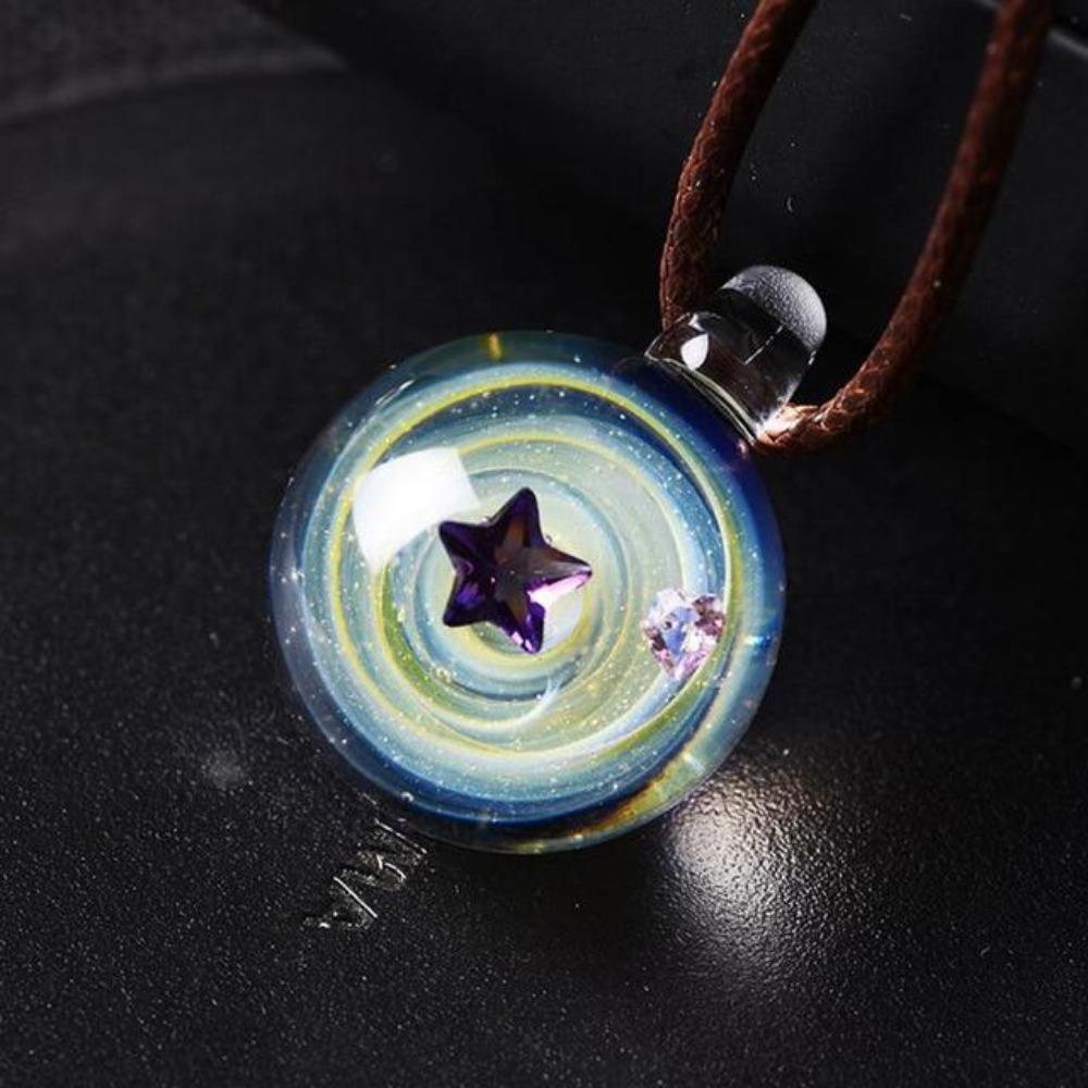 Galaxy Drop Glass Space Pendant Necklace (22 Designs)